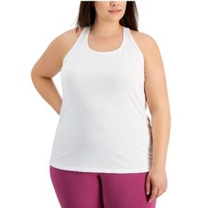 IDEOLOGY Rainbow T Back Strap Tank Top Bight White Flowy shirt, tank top  NWT 3X
